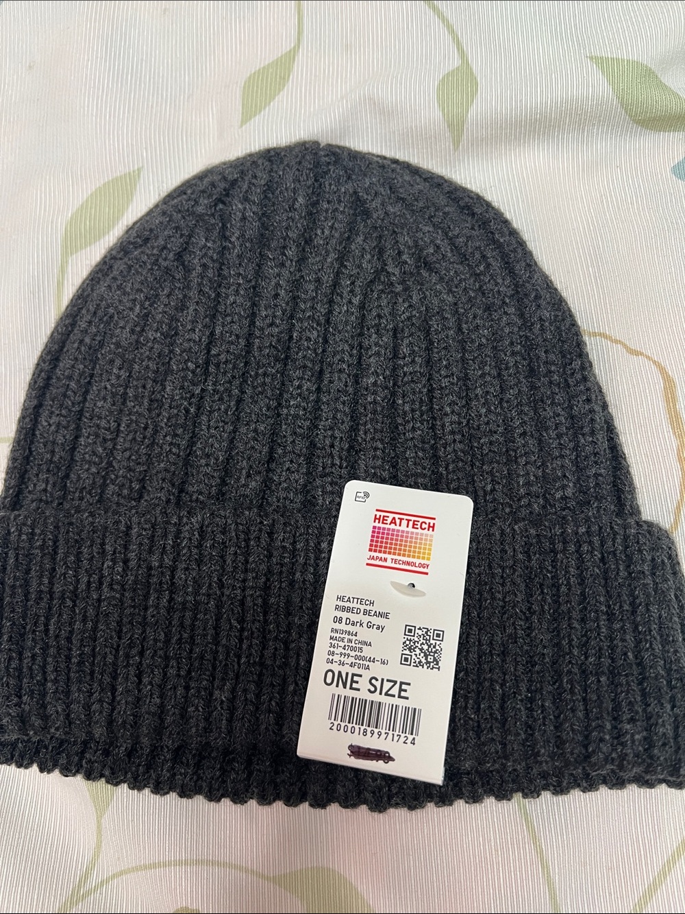 Uniqlo HEATTECH Ribbed Beanie - Dark Gray